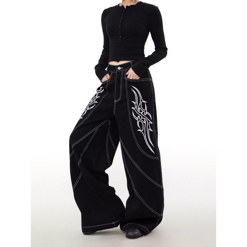 Unisex Classic Denim Jeans Loose Fit Daily Outdoor Wear - Image 2