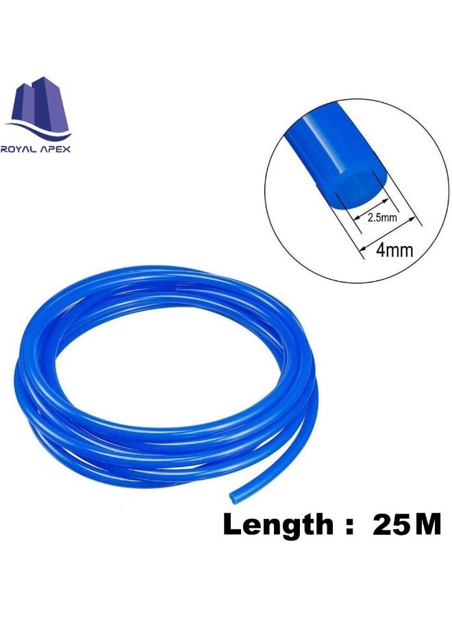 Royal Apex Pu Polyurethane Flexible Pneumatic Tubing Food Grade Multipurpose Tube For Beer Line Kegerator Wine Airline Tubing For Aquarium Air Water Hose Fuel Line. 4Mm Blue 25M  - Image 2
