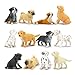 Toymany 12PCS Mini Dog Figurines Playset Realistic Detailed Plastic Puppy Figures Hand Painted Emulational Tiny Dogs Animals Toy Set Cake Toppers Christmas Birthday Gift for Kids Toddlers - Image 3