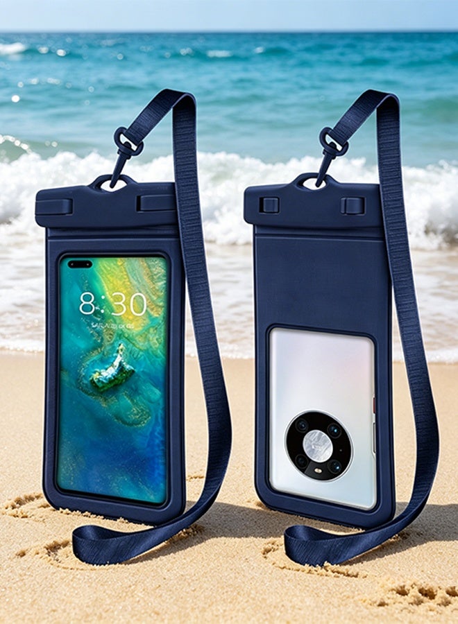IPX8-Certified Waterproof & Sealed Phone Case with Lanyard - Transparent Touch Screen Dry Bag, Waterproof Phone Pouch for Diving, Swimming, Beach & Water Activities, Compatible with 7.2-Inch and Below Phones (2 PCS)