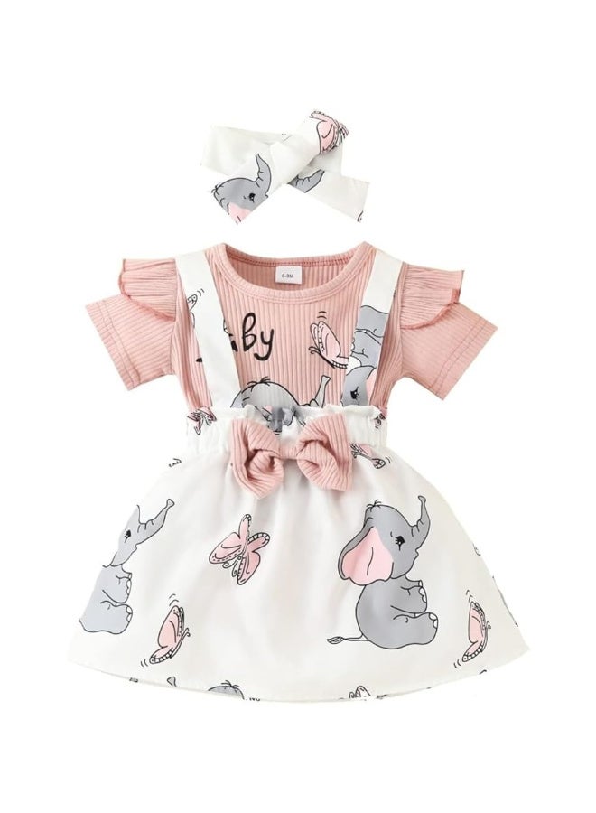 MiniMe Baby Dress 3-Piece Set | 3-6 Months | Pink | Cotton | Soft and breathable fabric | Designed for comfort and durability | Perfect for summer | Easy to wash and maintain | Stylish newborn baby outfit - Image 1