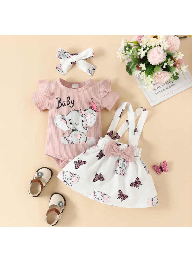 MiniMe Baby Dress 3-Piece Set | 3-6 Months | Pink | Cotton | Soft and breathable fabric | Designed for comfort and durability | Perfect for summer | Easy to wash and maintain | Stylish newborn baby outfit - Image 3