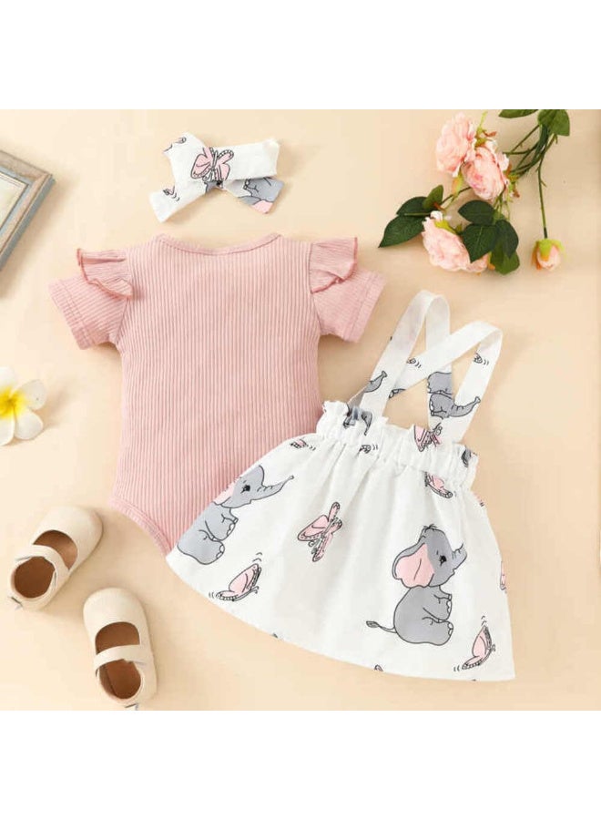 MiniMe Baby Dress 3-Piece Set | 3-6 Months | Pink | Cotton | Soft and breathable fabric | Designed for comfort and durability | Perfect for summer | Easy to wash and maintain | Stylish newborn baby outfit - Image 5