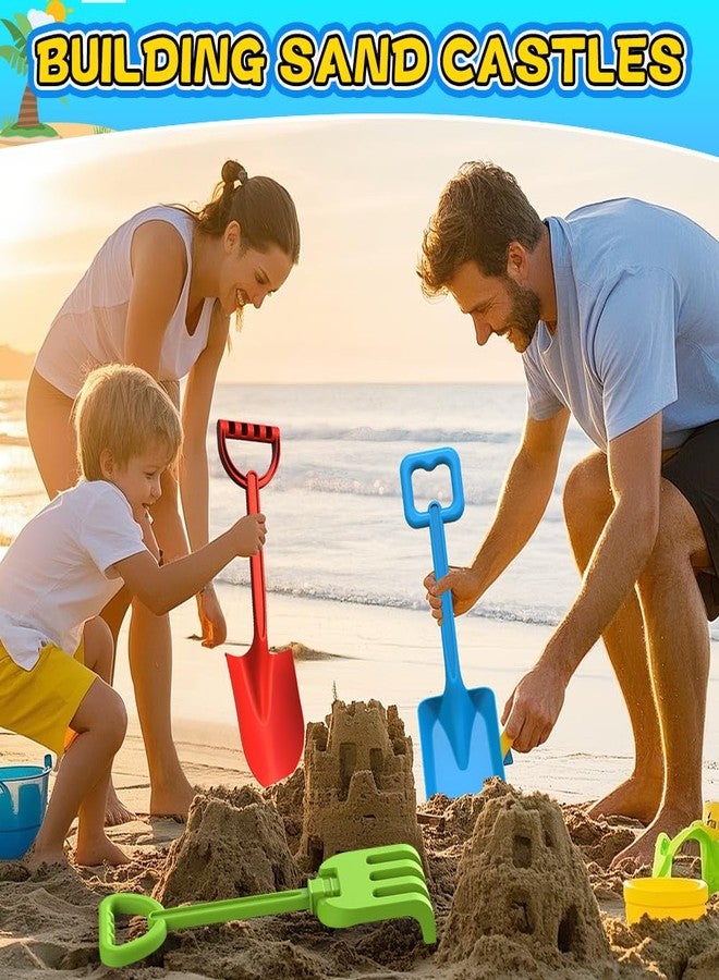 Amarlozn Jumbo Beach Shovels Rake Spade Toys Set for Kids, 16" Long Handle ABS Plastic Sand Scoop, 3 Pack Planting Summer Winter Travel Gift for Mud Sand Snow Digging, Backyard Gardening Tool Accessories - Image 4