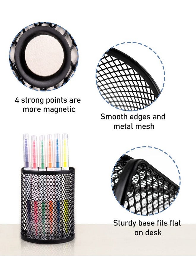 QYH Magnetic Pen Holder 4 Pack Pencil Locker Organizer Accessories For School And Office, Black  - Image 4