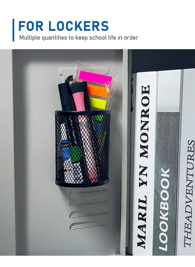 QYH Magnetic Pen Holder 4 Pack Pencil Locker Organizer Accessories For School And Office, Black  - Image 2