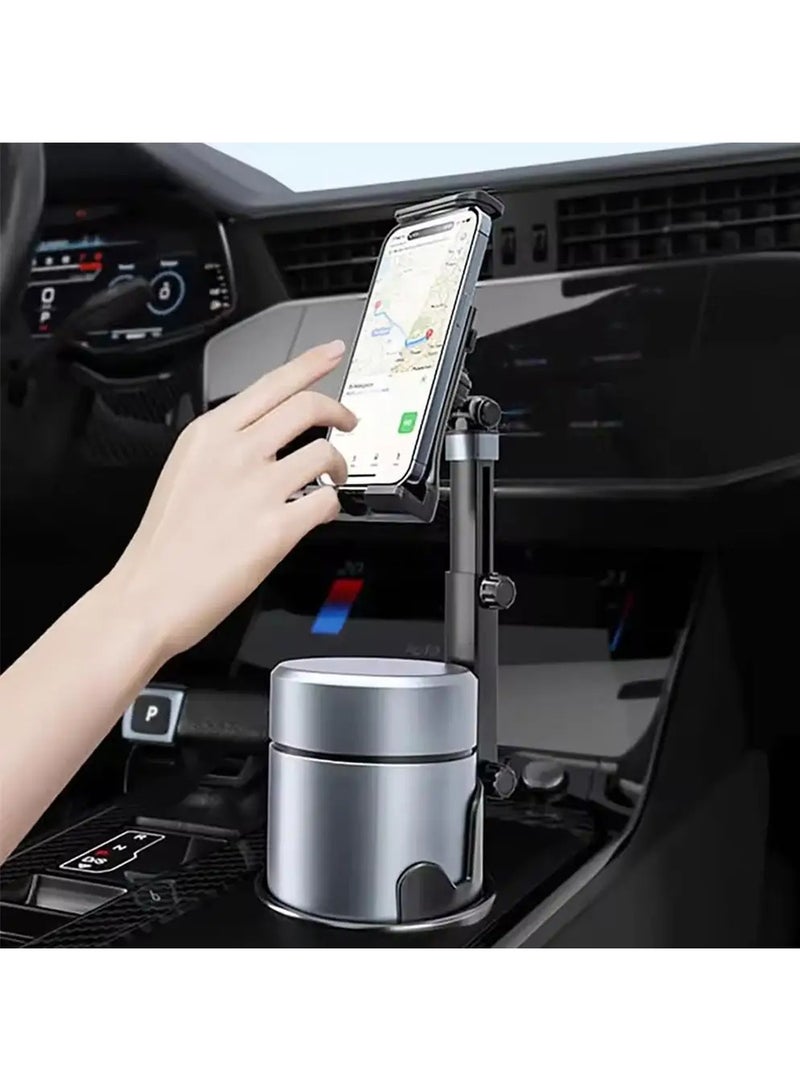 Chappeline ST43 3 In 1 Vehicle Cup Holder Retaliator Tablet Holder, 360 Degree Rotatable Car Bottle Holder Rotatable Long Sleeve Cup Phone Holder - Black - Image 4