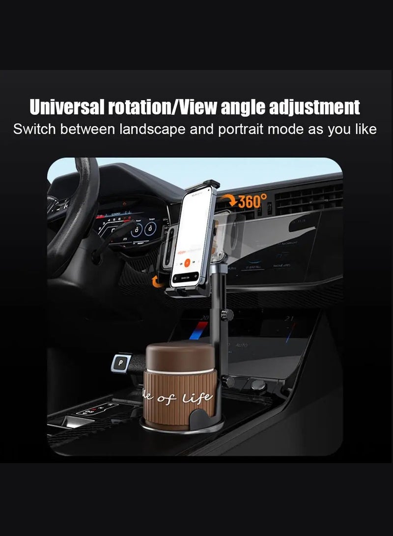 Chappeline ST43 3 In 1 Vehicle Cup Holder Retaliator Tablet Holder, 360 Degree Rotatable Car Bottle Holder Rotatable Long Sleeve Cup Phone Holder - Black - Image 5