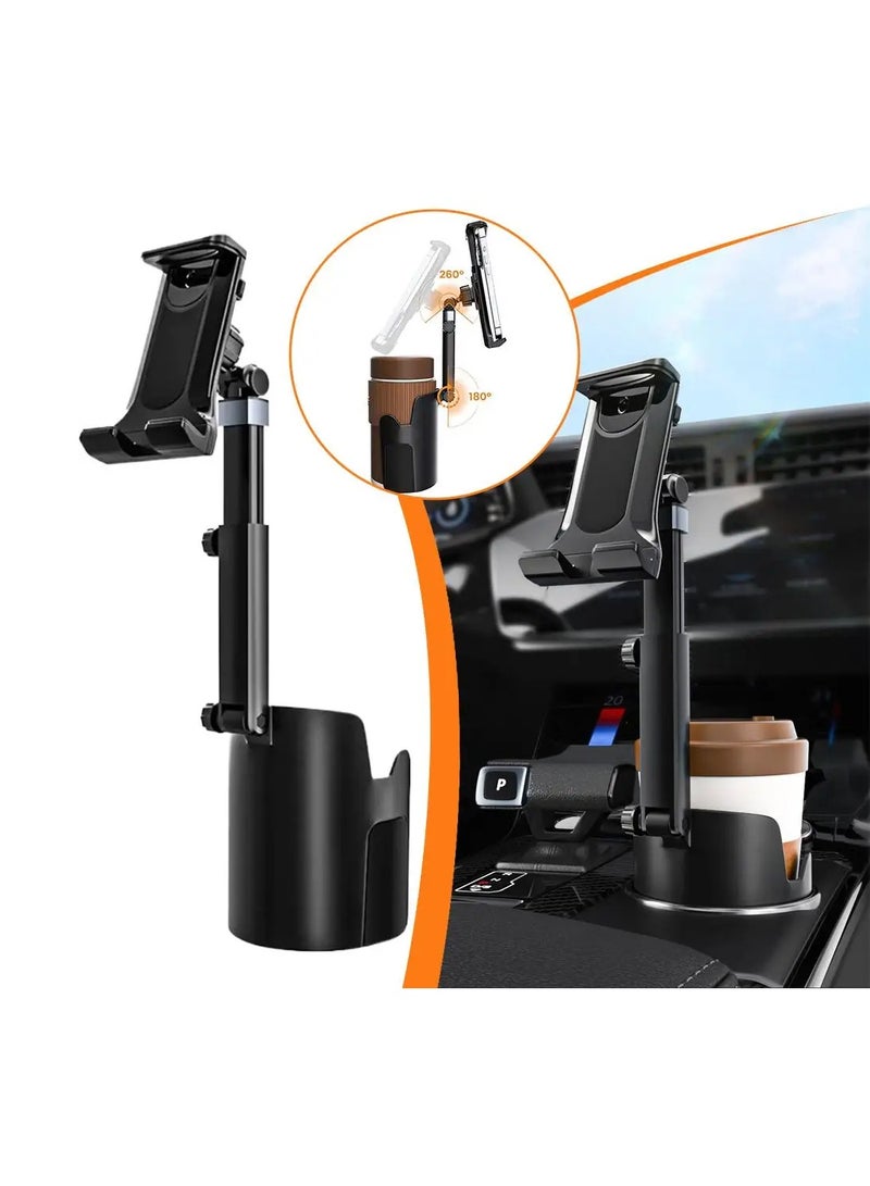Chappeline ST43 3 In 1 Vehicle Cup Holder Retaliator Tablet Holder, 360 Degree Rotatable Car Bottle Holder Rotatable Long Sleeve Cup Phone Holder - Black - Image 3
