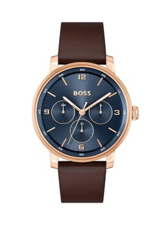 HUGO BOSS Men's Analog Round Shape Leather Wrist Watch 1514126 - 44 Mm  - Image 1