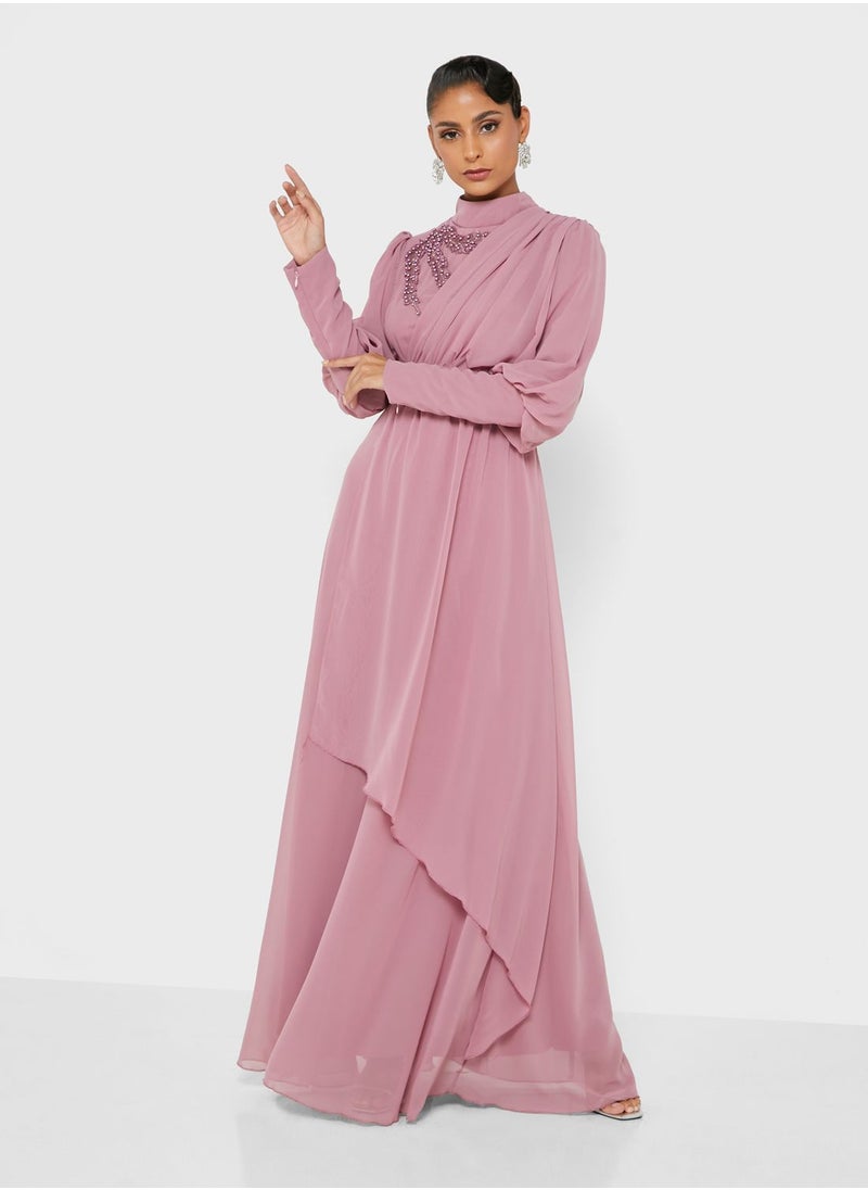 Khizana - Drape Detail Dress - Image 1