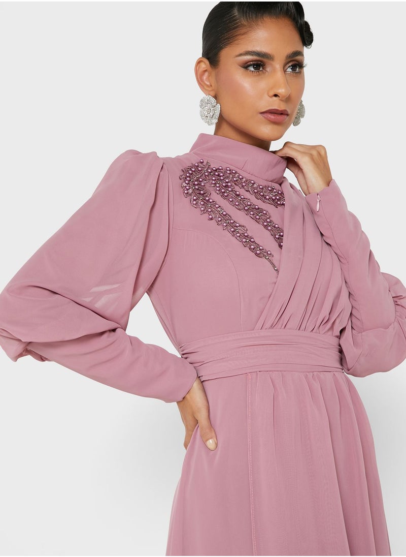 Khizana - Drape Detail Dress - Image 1