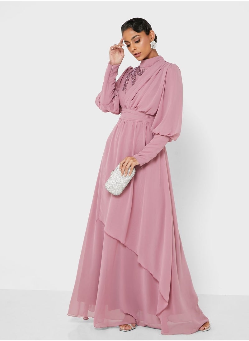Khizana - Drape Detail Dress - Image 1