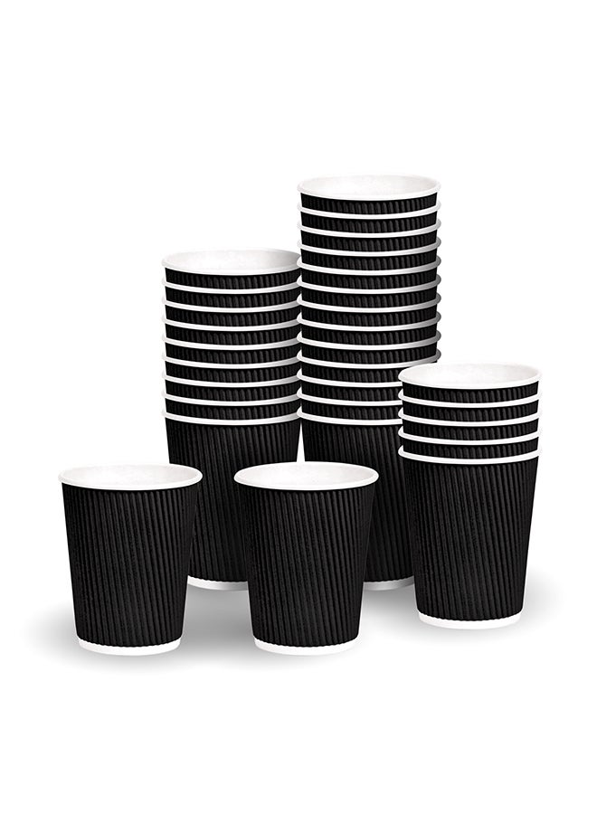 Khaleej Pack أكواب قهوة معزولة قابلة للتصرف 4 أونصات 25 قطعة - أكواب قابلة للتصرف صديقة للبيئة - أكواب ورقية مضلعة للمشروبات الساخنة - أكواب قهوة للشرب - كوب شاي - Image 1