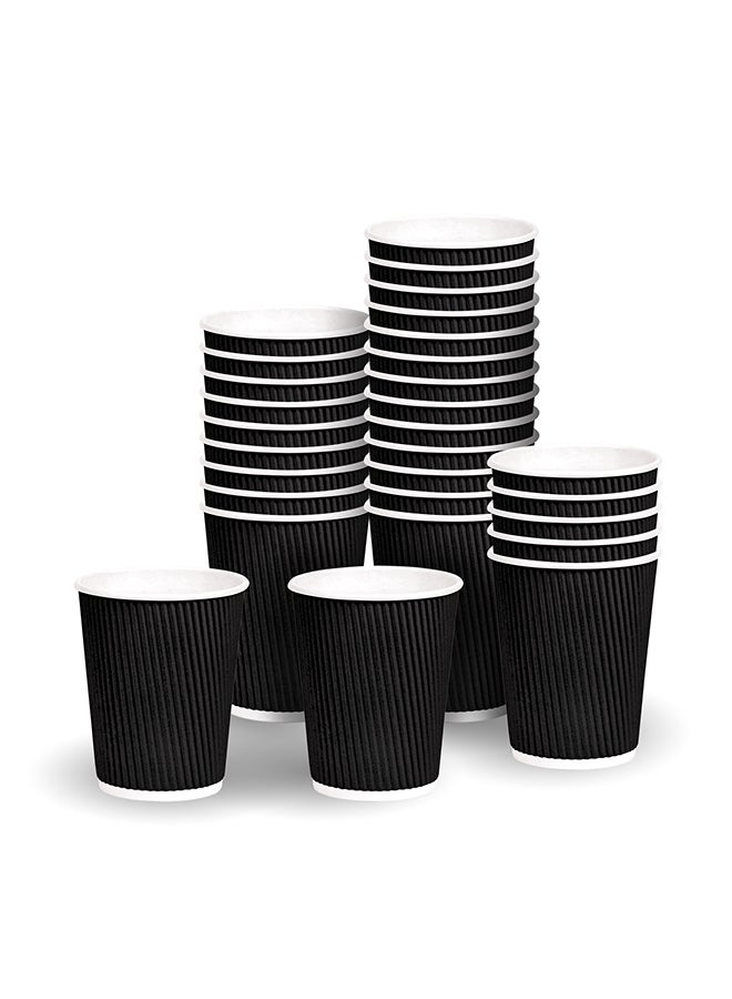 Khaleej Pack أكواب قهوة معزولة قابلة للتصرف 4 أونصات 25 قطعة - أكواب قابلة للتصرف صديقة للبيئة - أكواب ورقية مضلعة للمشروبات الساخنة - أكواب قهوة للشرب - كوب شاي - Image 3