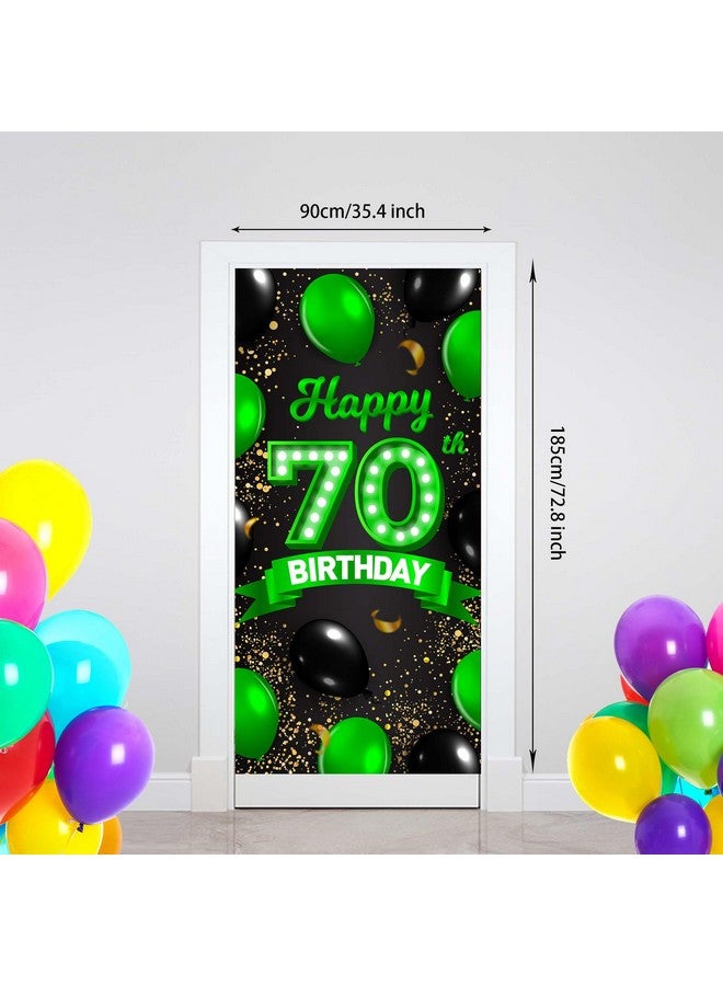 COOSOAR Happy 70Th Birthday Green And Black Banner Backdrop Cheers To 70 Years Old Confetti Balloons Theme Decor For Women 70 Years Old Birthday Party Decorations Bday Supplies Gift Background Favors Glitter - Image 2