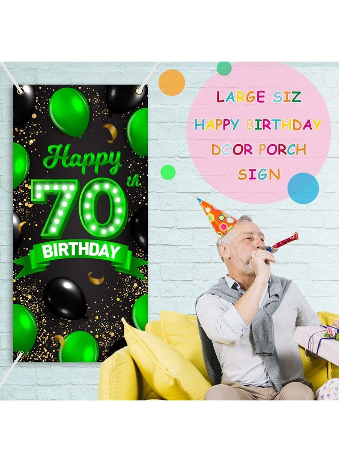COOSOAR Happy 70Th Birthday Green And Black Banner Backdrop Cheers To 70 Years Old Confetti Balloons Theme Decor For Women 70 Years Old Birthday Party Decorations Bday Supplies Gift Background Favors Glitter - Image 5