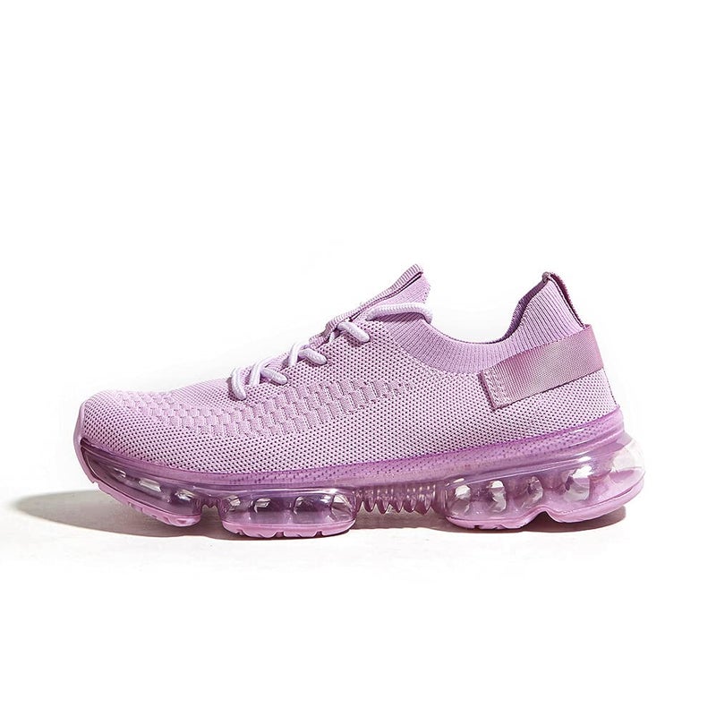 LUCKY STEP Women Air Cushion Fashion Sneakers Breathable Casual Comfortable Lightweight Walking Shoes (Purple,8B(M) US) - Image 1