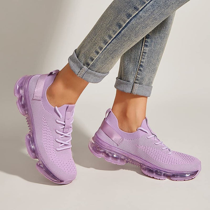 LUCKY STEP Women Air Cushion Fashion Sneakers Breathable Casual Comfortable Lightweight Walking Shoes (Purple,8B(M) US) - Image 5