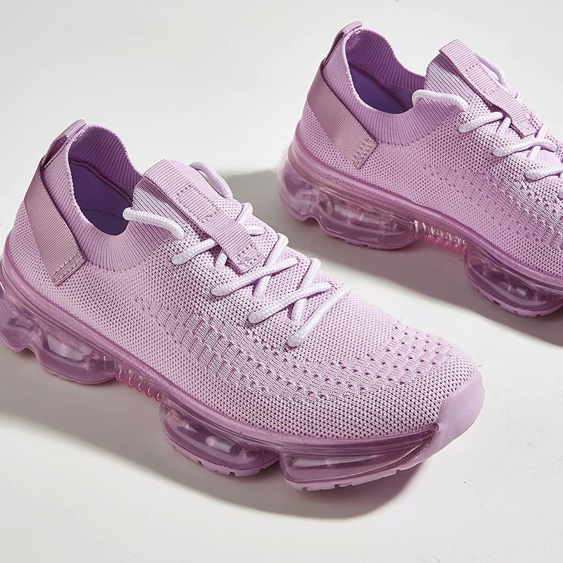 LUCKY STEP Women Air Cushion Fashion Sneakers Breathable Casual Comfortable Lightweight Walking Shoes (Purple,8B(M) US) - Image 4
