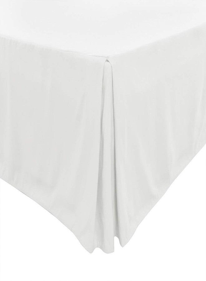 PiccoCasa Pleated Bed Skirt Classic Polyester Dust Ruffled Fade & Wrinkle with 14 Inch Drop Snow White Queen - Image 1