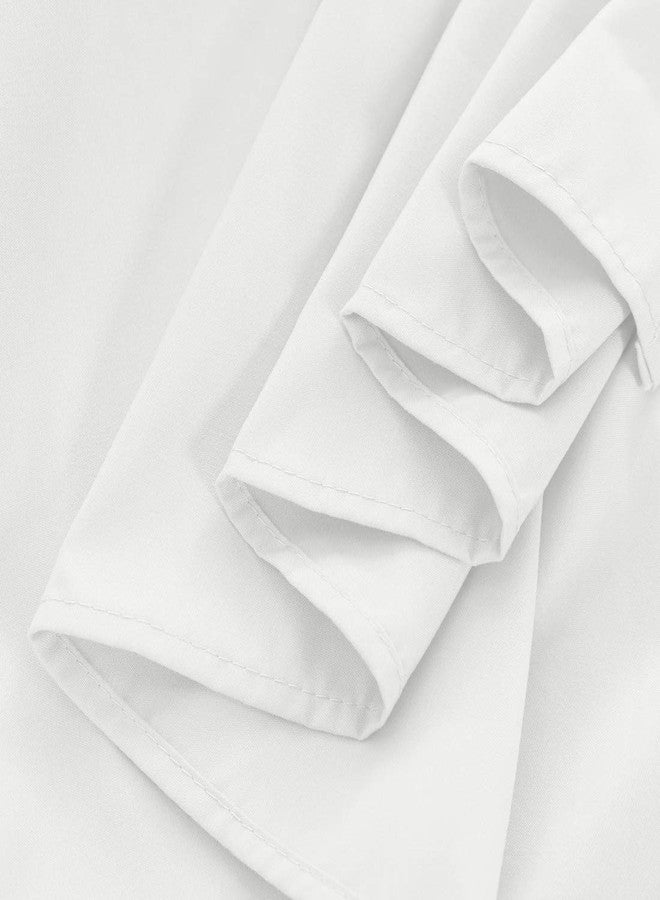 PiccoCasa Pleated Bed Skirt Classic Polyester Dust Ruffled Fade & Wrinkle with 14 Inch Drop Snow White Queen - Image 4