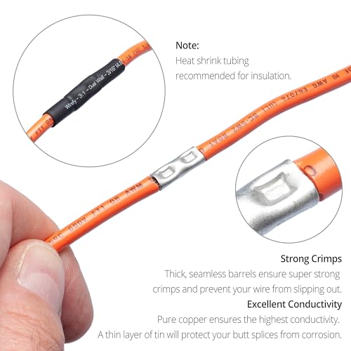 Wirefy 200 PCS Non Insulated Butt Connectors Kit - Butt Splice Connectors - Uninsulated Crimp Wire Connectors - 24-8 AWG - Image 4