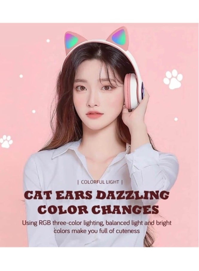STN-28 Cat Ear RGB Wireless Headphones – Bluetooth Over-Ear Headset with LED Lights & Hi-Fi Stereo Sound - Image 2