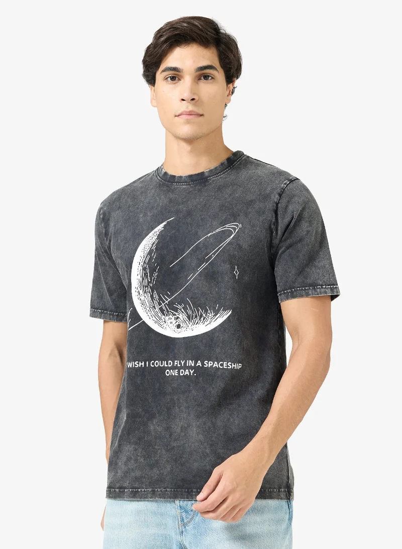 Seventy Five Graphic Print Regular Fit T-Shirt