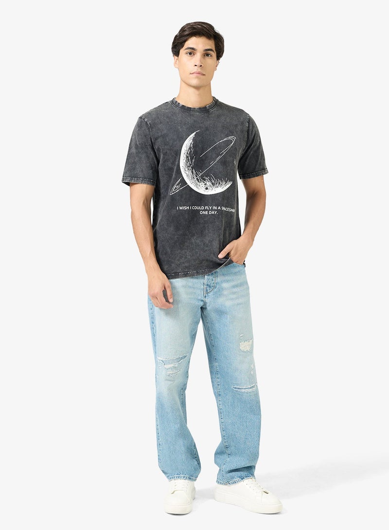 سفنتي فايف تيشيرت مطبوع بقصة عادية - Image 4