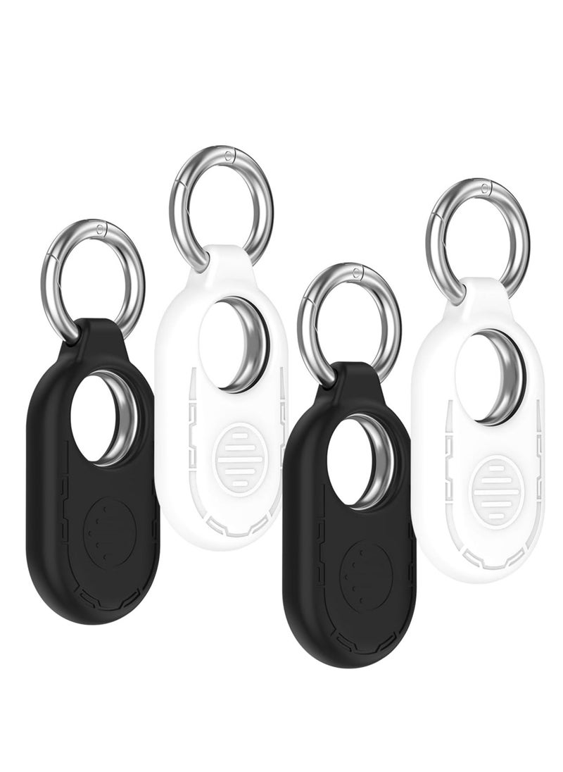 Oasisgalore 4-Pack Silicone Cases for Samsung Galaxy SmartTag2: Anti-Scratch, Shockproof, with Keychains (2 White + 2 Black).  - Image 1