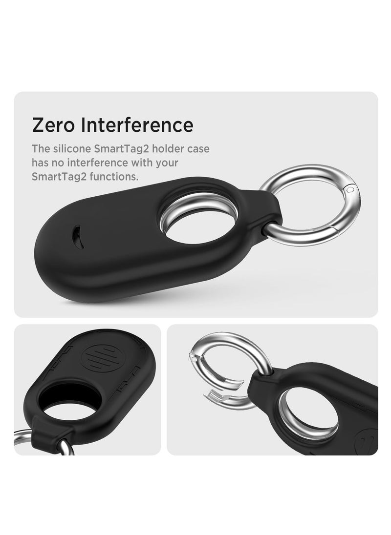 Oasisgalore 4-Pack Silicone Cases for Samsung Galaxy SmartTag2: Anti-Scratch, Shockproof, with Keychains (2 White + 2 Black).  - Image 2