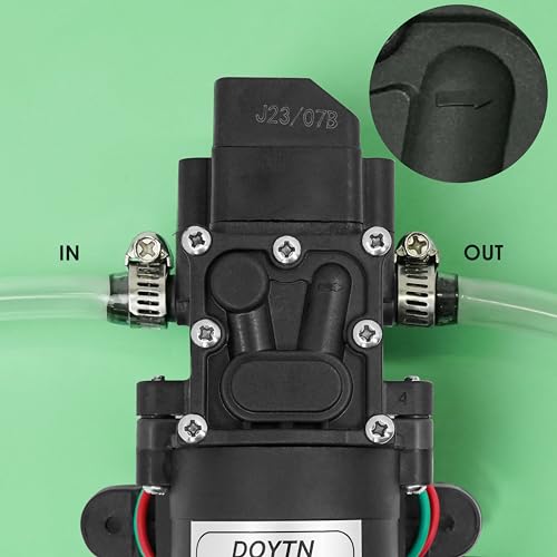 Doytn 12V Diaphragm Water Pump – 1.2 GPM 80 PSI Self Priming Sprayer Pump with Pressure Switch, Hose Clamps – for RV, Camper, Marine, Boat, Garden, Car Wash - Image 4