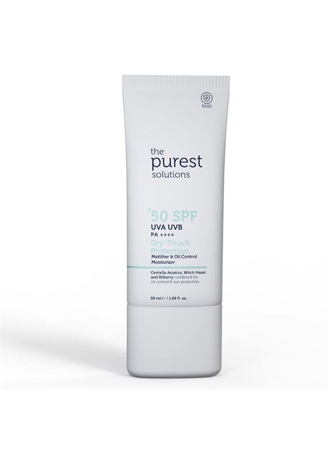 the purest solutions Dry-Touch Protection (Mattifier & Oil Control Moisturizer SPF 50+) - Combined with Witch Hazel & Bilberry - Oily Skin Type - Vegan | Cruelty Free | Eco Friendly (1.69 fl. oz)  - Image 2