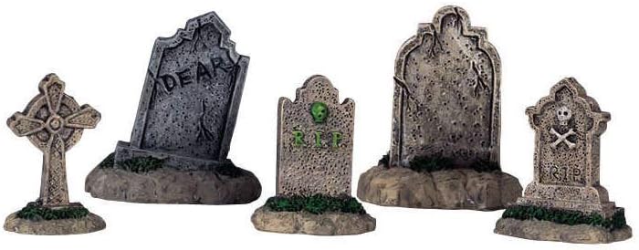 Lemax Halloween Spooky Town Set of 5 Decorative Tombstones - Image 2