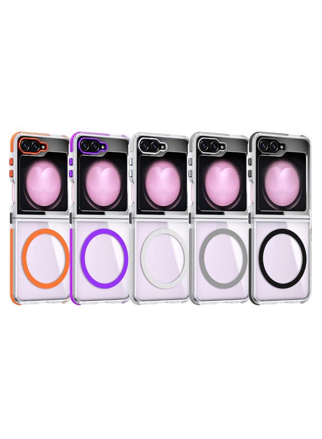 S-TOP Case For Samsung Galaxy Z Flip5 Dual-Color Clear Acrylic Hybrid TPU MagSafe Phone Case - Image 2