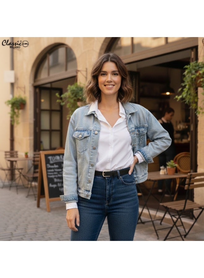 كلاسيك ميلانو حزام نسائي من كلاسيك ميلانو | حزام سيدات من الجلد الصناعي للفساتين والجينز | حزام قابل للتعديل للنساء مع إبزيم أنيق - Image 2