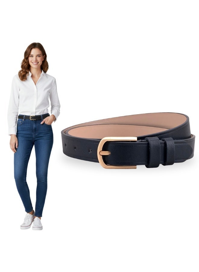 كلاسيك ميلانو حزام نسائي من كلاسيك ميلانو | حزام سيدات من الجلد الصناعي للفساتين والجينز | حزام قابل للتعديل للنساء مع إبزيم أنيق - Image 1