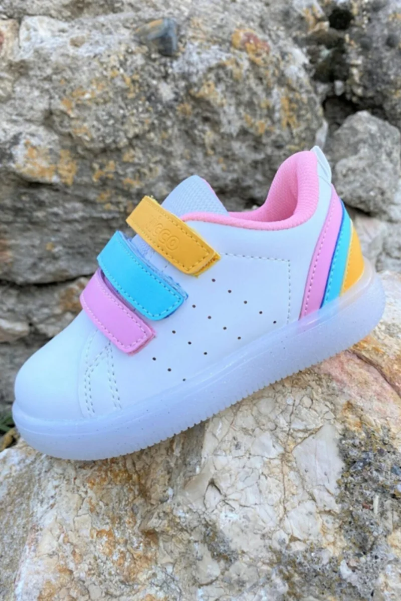 VICCO Sun Girl / Boy Lighted White Pink Sneaker Baby Booties Filet Sports Shoes 220.P21Y.212
