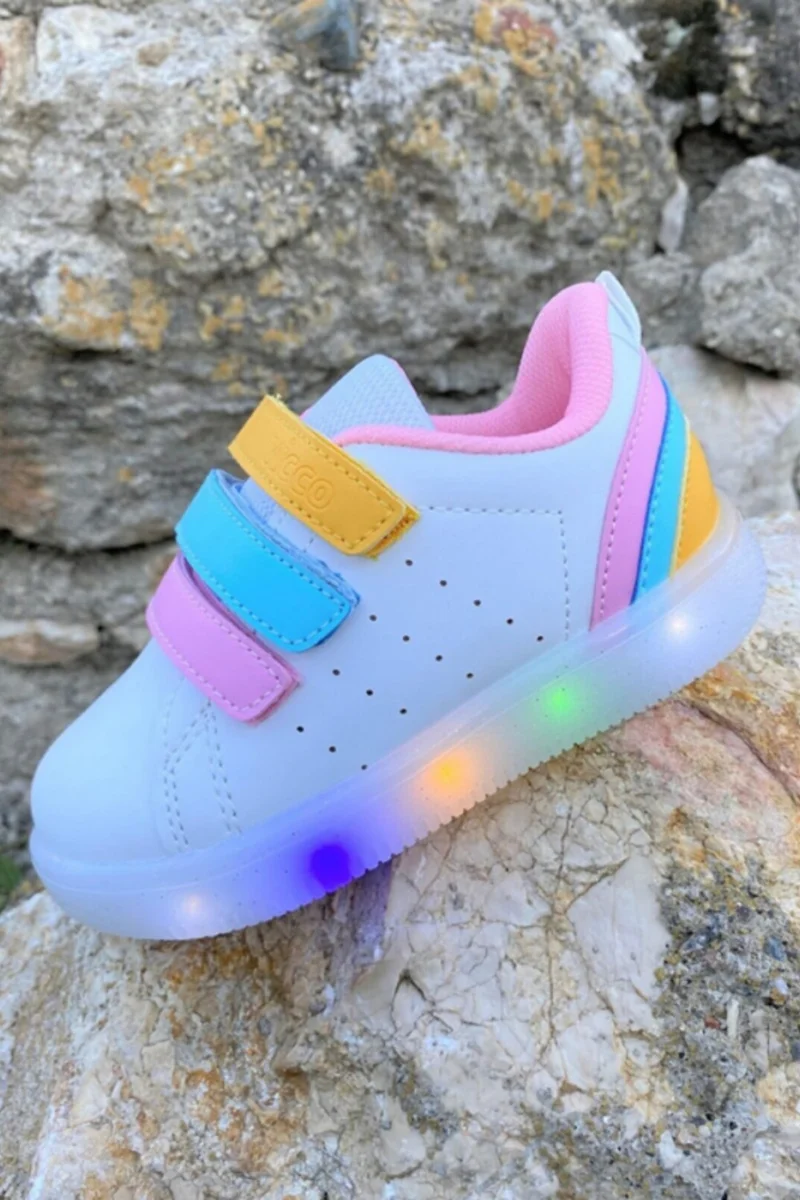 VICCO Sun Girl / Boy Lighted White Pink Sneaker Baby Booties Filet Sports Shoes 220.P21Y.212