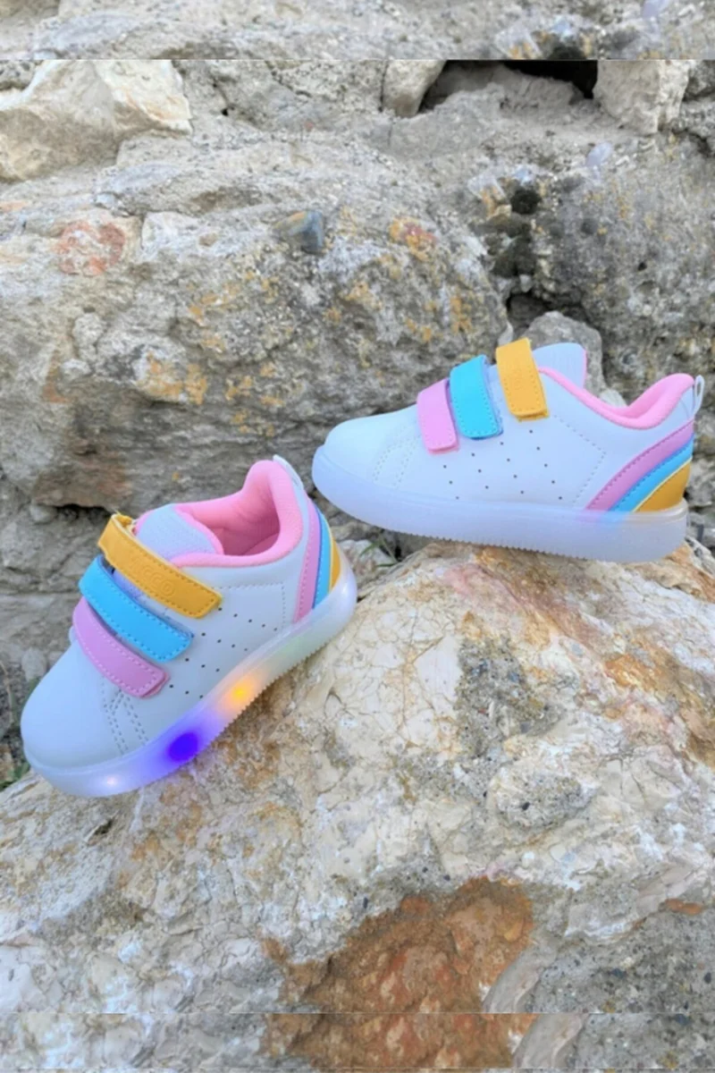 VICCO Sun Girl / Boy Lighted White Pink Sneaker Baby Booties Filet Sports Shoes 220.P21Y.212