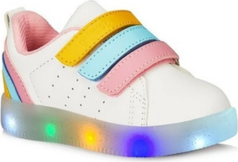 VICCO Sun Girl / Boy Lighted White Pink Sneaker Baby Booties Filet Sports Shoes 220.P21Y.212