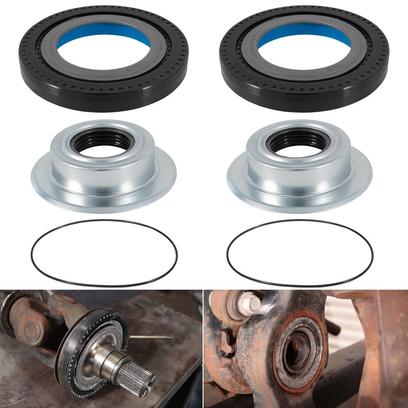 Front Axle Knuckle Vacuum Seals  Hub ORings  Tube Dust Seals Kit Fits for Ford Super Duty 20052019 F250 F350 F450 F550 With Dana Super 60 Replacement for part 2017426 2014835 54983 6Pcs