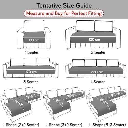 HOKIPO 'Plush Haven' Premium Anti Slip Sofa Cover Mat for 1/2/3 Seater & L Shape Sofa. Make Your Own Sofa Cover Set, Mat Length 90(D) X 170(L) cm, Beige(AR-5035-BGE) - Image 2