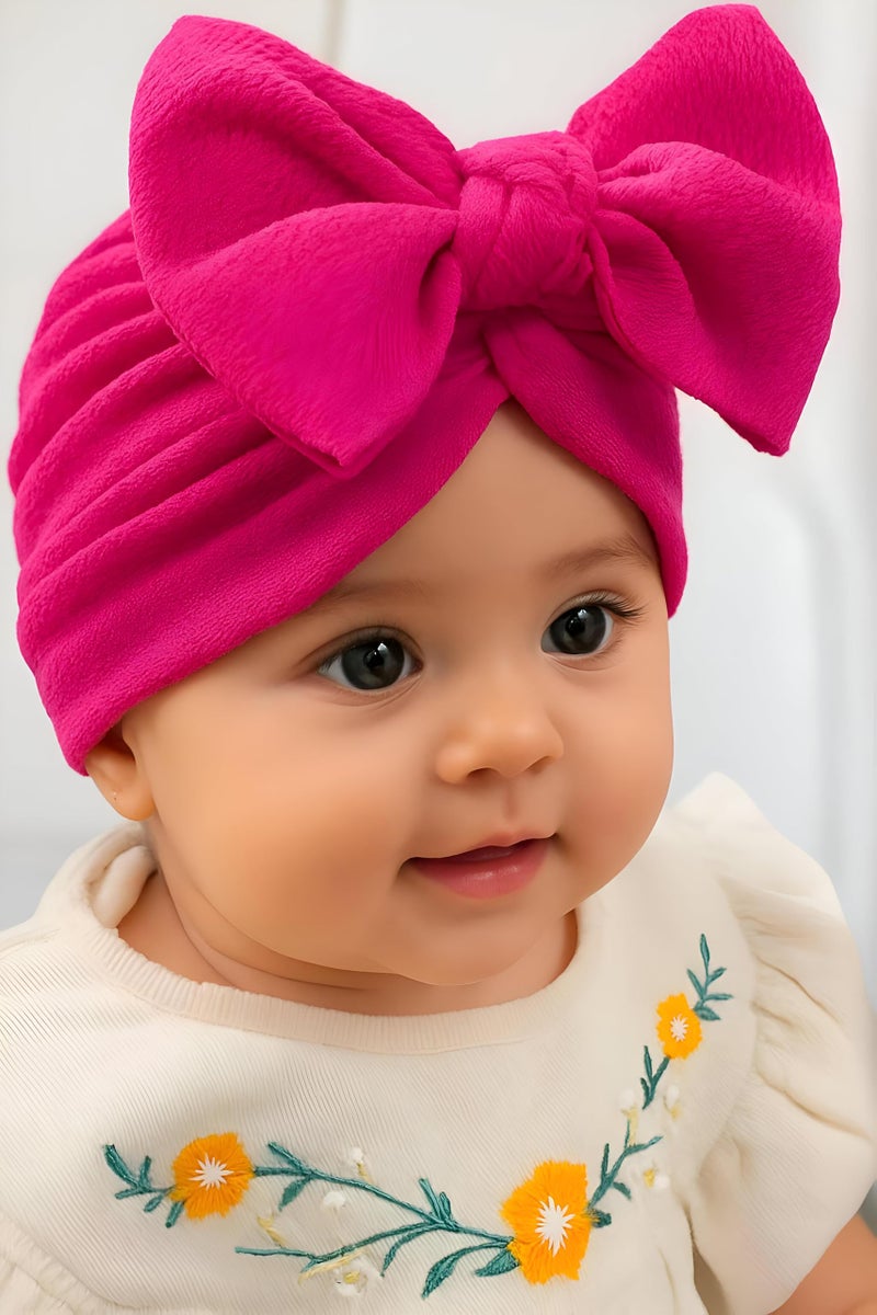 Kids Baby Hat - Soft, Breathable, Large Bow Turban for Newborn Girls with Comfortable Headband Ideal for Little Girls - Image 3