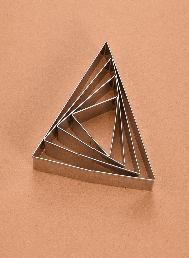 ANCKNE Equilateral Triangle Cookie Cutter Set Large Stainless Steel Geometric Frame Plaque Cookie Cutters Shapes Molds - 1 Inch Depth (4 Sizes) - Image 4