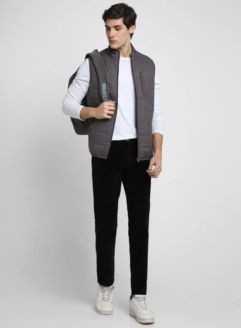 دينيس لينغو جاكيت رجالي رمادي داكن بوليستر 1% بقصة عادية