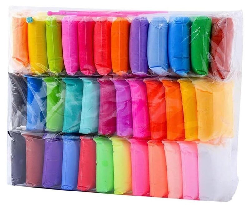 جوليتي إل إل سي طين تشكيل الطين الجاف بالهواء DIY خفيف للغاية، 36 لونًا من لعبة البلاستيسين السحرية الناعمة مع أدوات، أفضل هدية للأطفال لعطلة عيد الميلاد