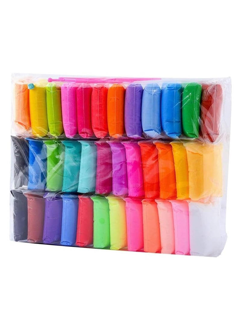 JOLLITY LLC Modeling Clay Air Dry DIY Ultra Light Molding Clay, 36 Colors Soft Magic Plasticine Craft Toy with Tools, Best Kids Gift for Birthday Holiday 