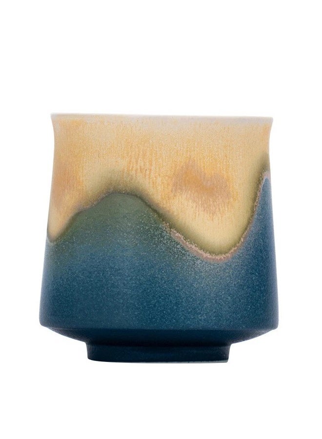 صحرمارت طقم أكواب سيراميك مكون من 4 قطع، طقم أكواب شاي وقهوة إسبريسو سيراميك مطلي يدويًا، طقم أكواب سفر للمنزل والمكتب والمطبخ، مع صندوق هدايا - Image 5